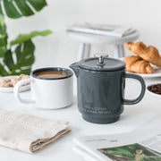 Personalised Engraved Ceramic Cafetiere And Mug Set