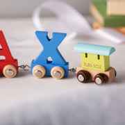 Engraved New Baby Wooden Name Train Set