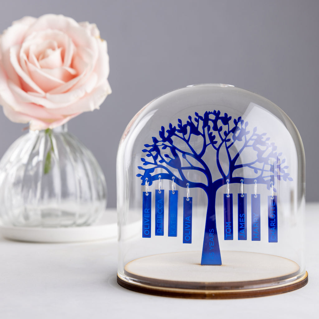 Sapphire Anniversary Family Tree Dome Decoration