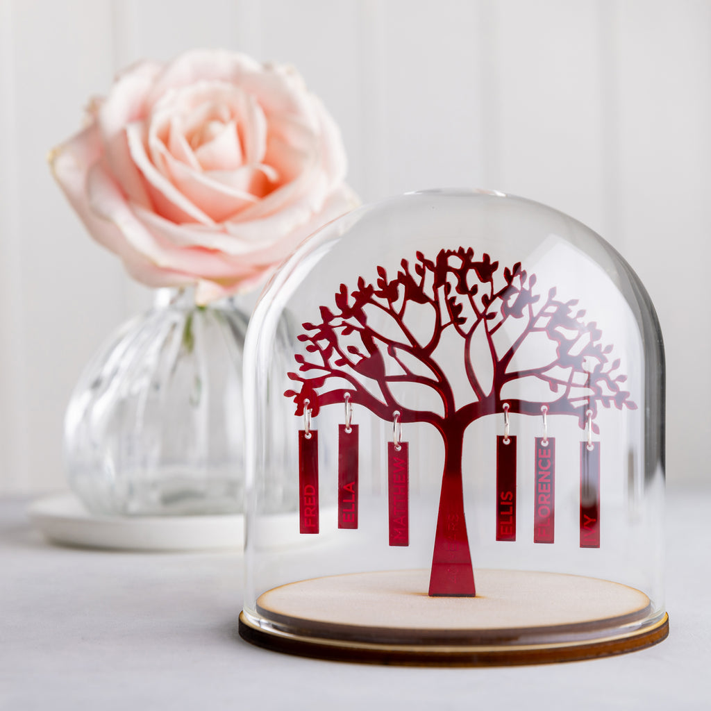Ruby Anniversary Family Tree Dome Decoration