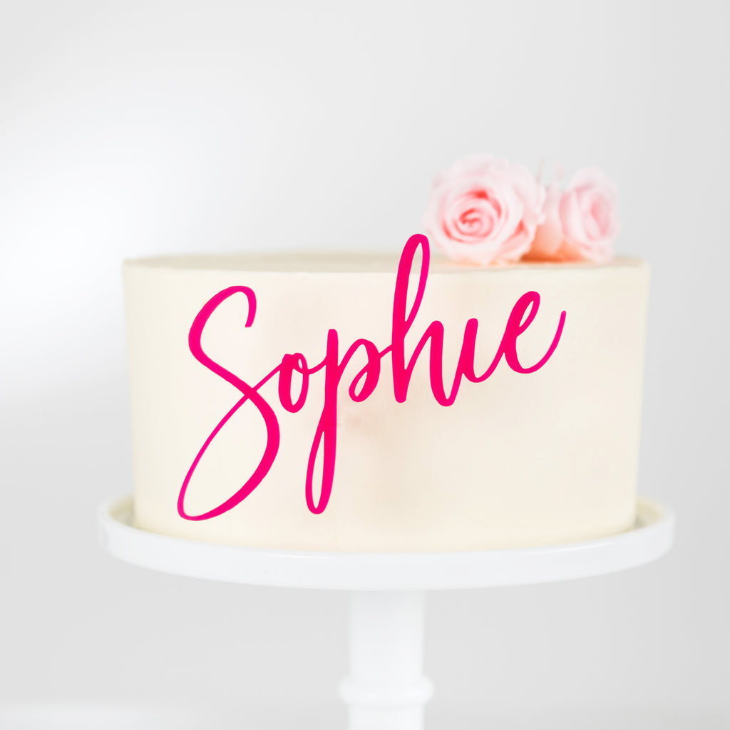 Personalised Acrylic Classic Side On Cake Topper