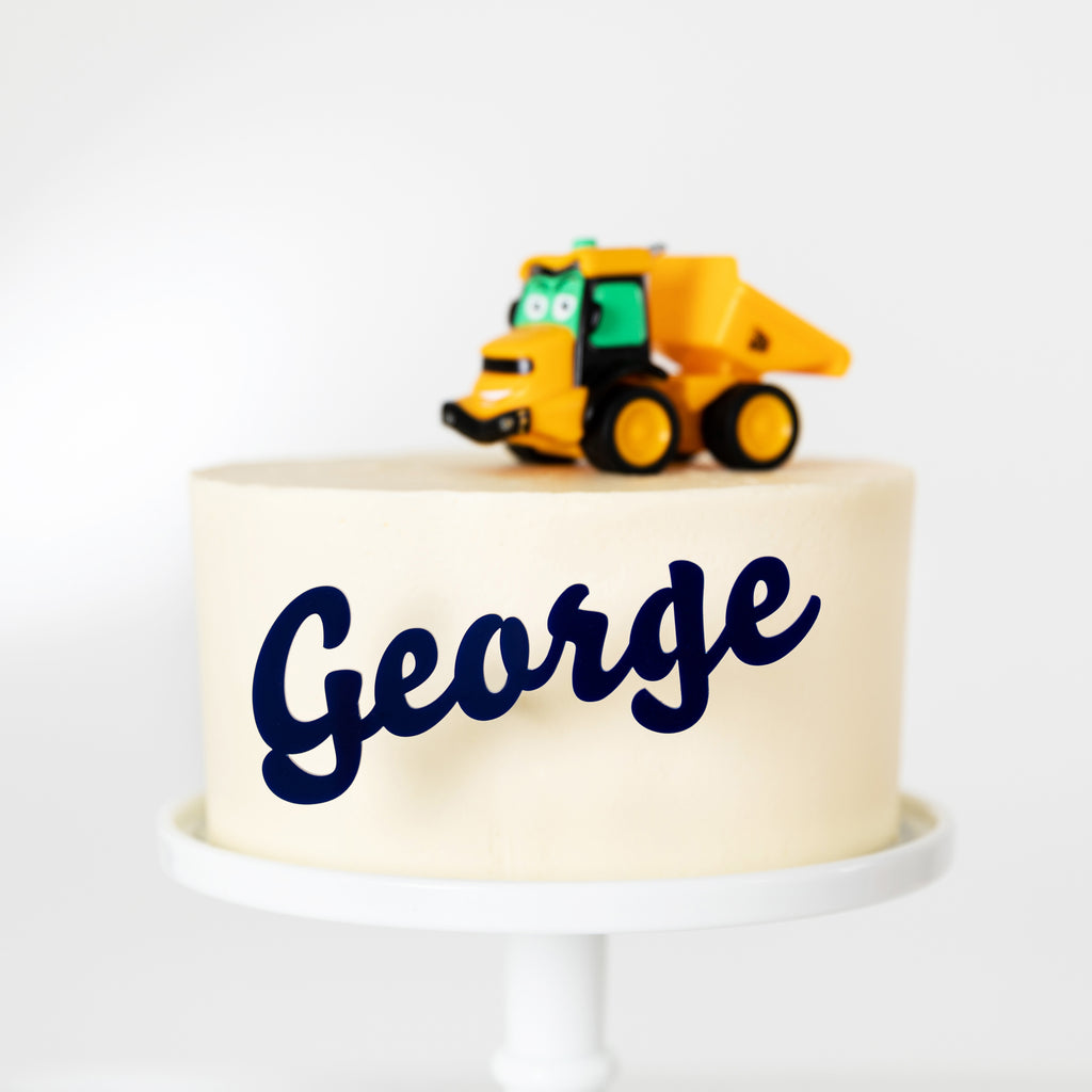 Personalised Acrylic Name Side On Cake Topper