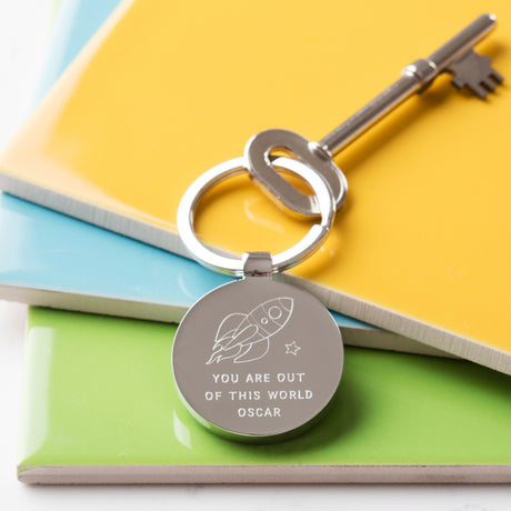 Personalised Out Of This World Valentine's Day Keyring