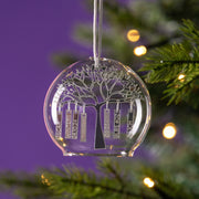 Personalised New Baby Family Tree Dome Bauble
