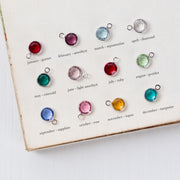 Silver Swarovski Birthstone And Initial Necklace