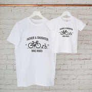 Personalised Father And Daughter Bike Ride T Shirt Set