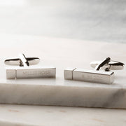 Personalised Engraved Bar New Baby Cufflinks