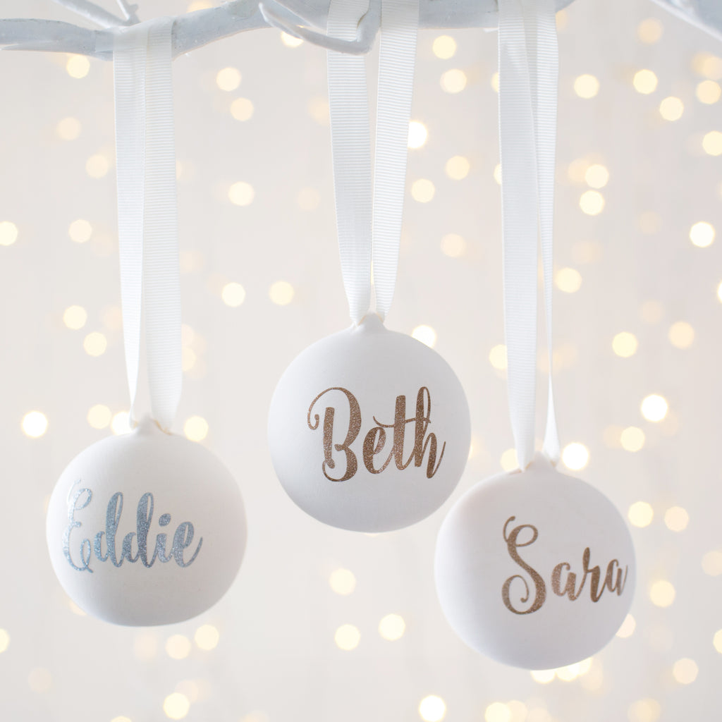 Personalised Ceramic Glitter Bauble