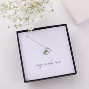 Silver Swarovski Birthstone And Initial Necklace