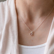 Silver Swarovski Birthstone And Initial Necklace
