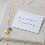 Personalised Gold Swarovski Birthstone Heart Necklace