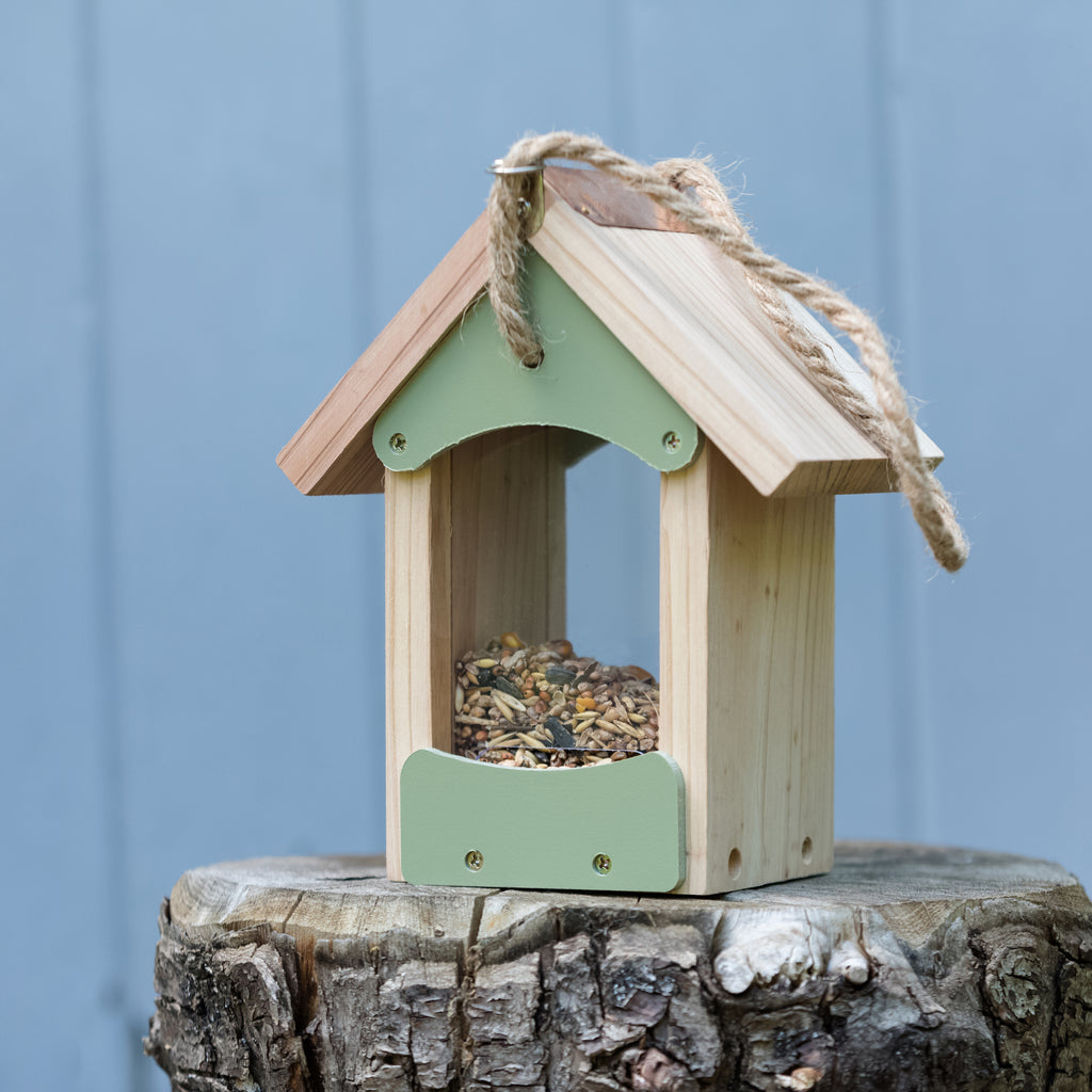Wooden Garden Bird Feeder