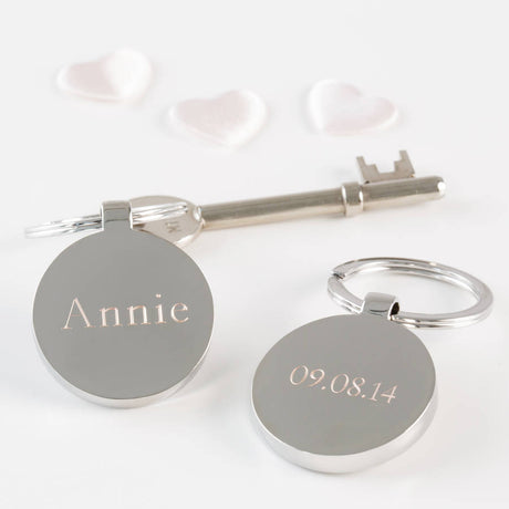 Personalised Engraved Circle Key Ring