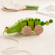 Personalised Pull Along Wooden Crocodile