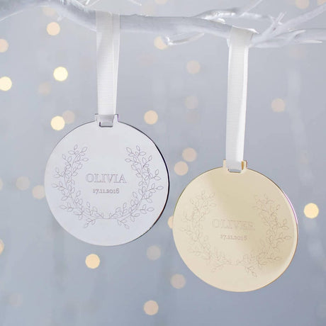 Personalised Baby's First Metal Wreath Decoration