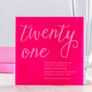 Personalised Bright Acrylic Age Party Invitations
