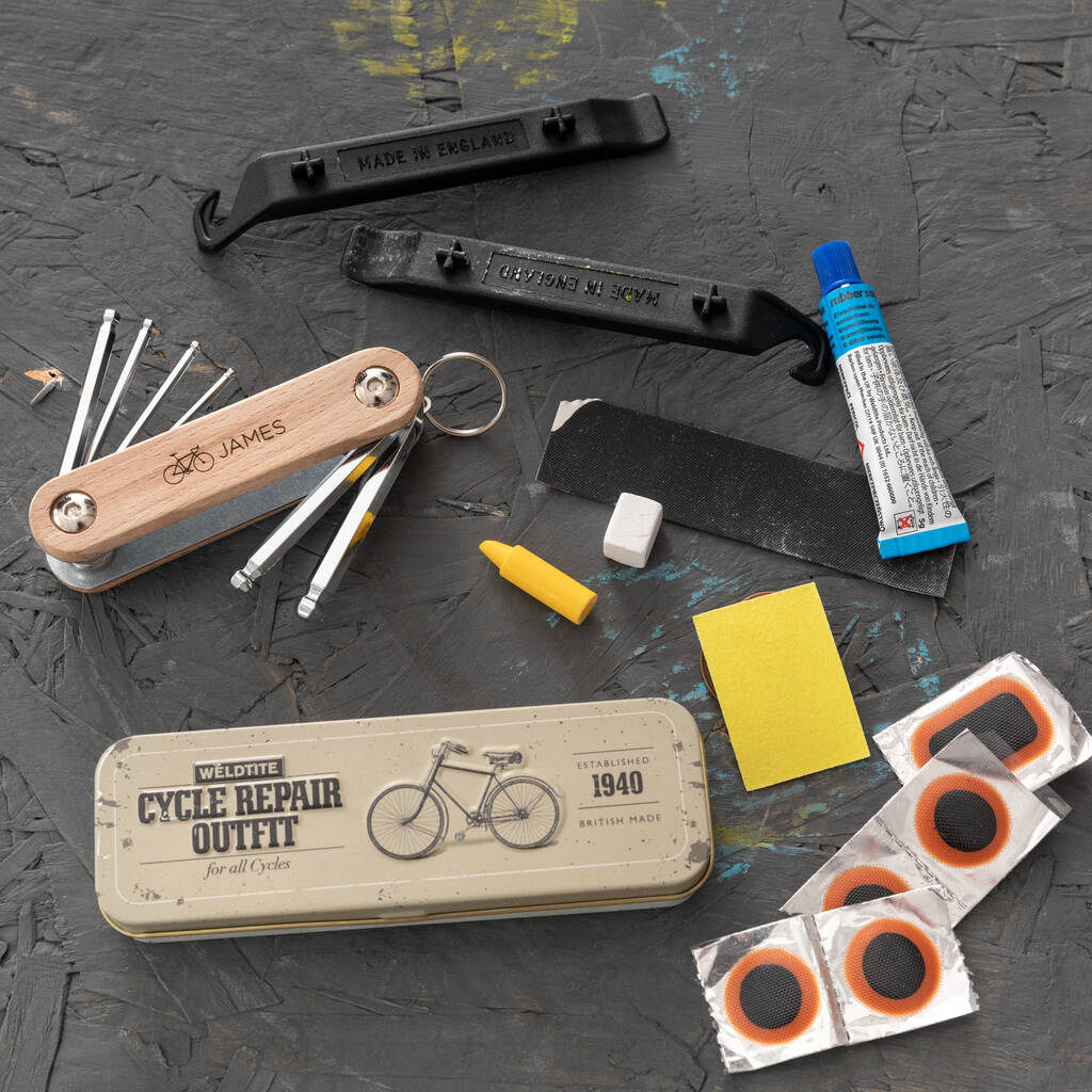 Bicycle Allen Keys Tool Kit And Vintage Puncture Tin