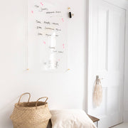 SECONDS Clear Acrylic Dry Erase Notice Board