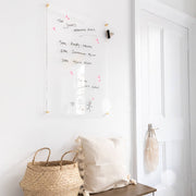 SECONDS Clear Acrylic Dry Erase Notice Board