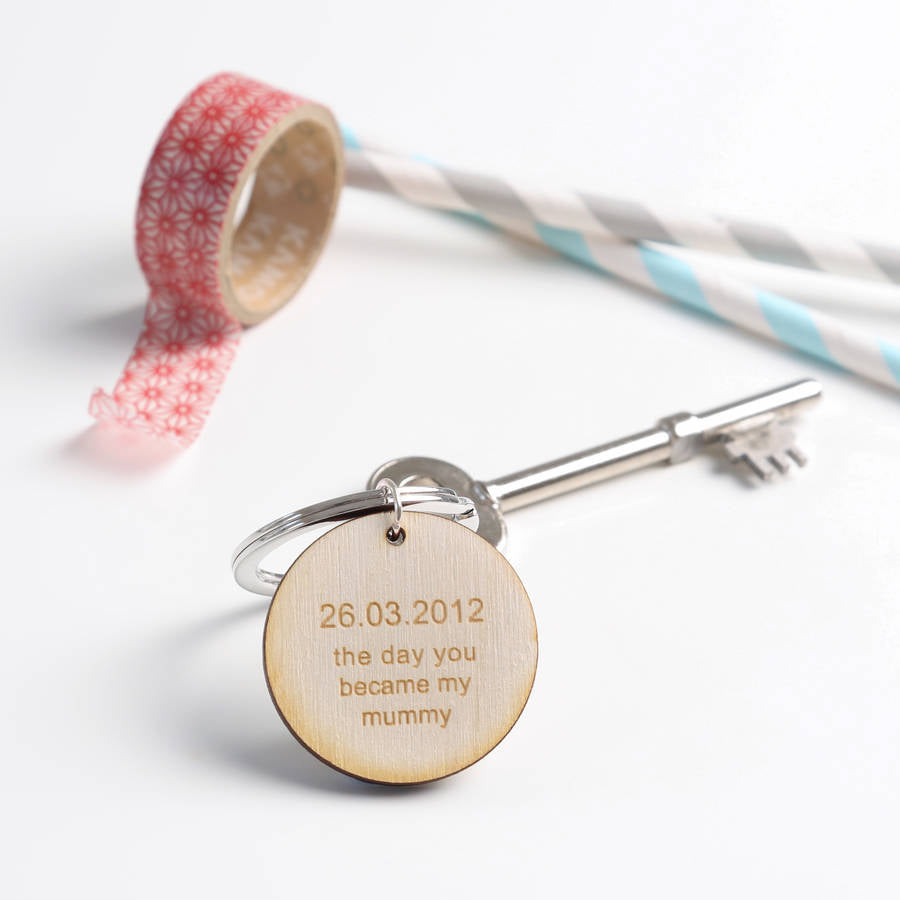 Day You Became My Daddy Wooden Keyring