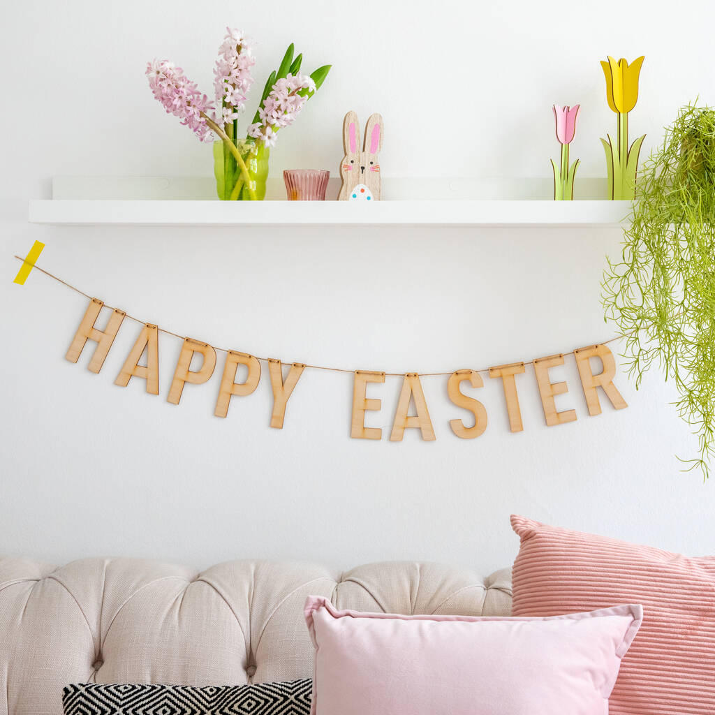 Happy Easter Wooden Garland