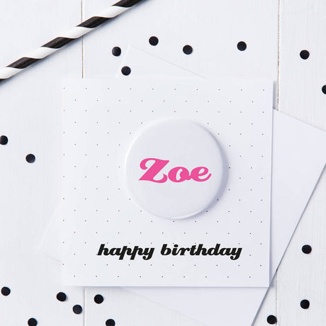 Personalised Birthday Name Badge Card