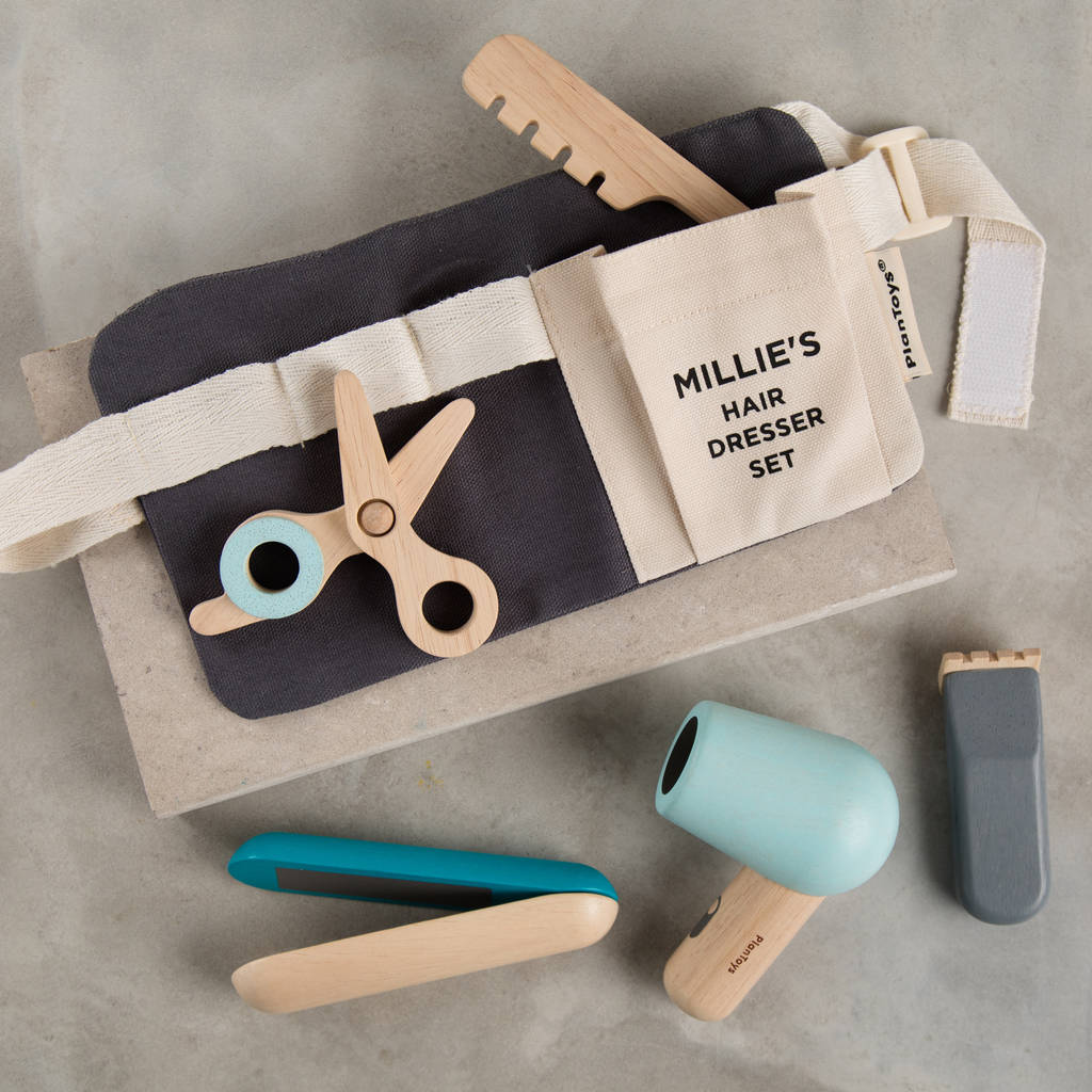Personalised Children's Wooden Hairdressing Set Toy