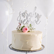 Personalised Classic Heart Couples Cake Topper
