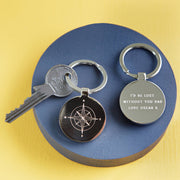 Personalised Father's Day Compass Keyring