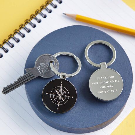 Personalised Father's Day Compass Keyring