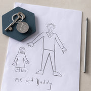 Personalised Daddy And Me Childs Drawing Keyring