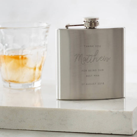Personalised Engraved Best Man Hip Flask