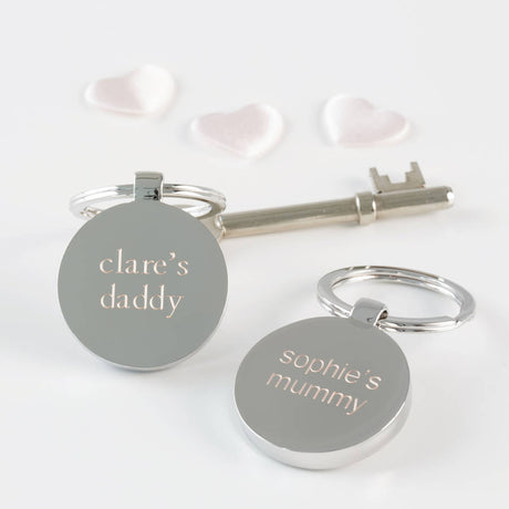 Personalised Engraved Daddy Circular Keyring