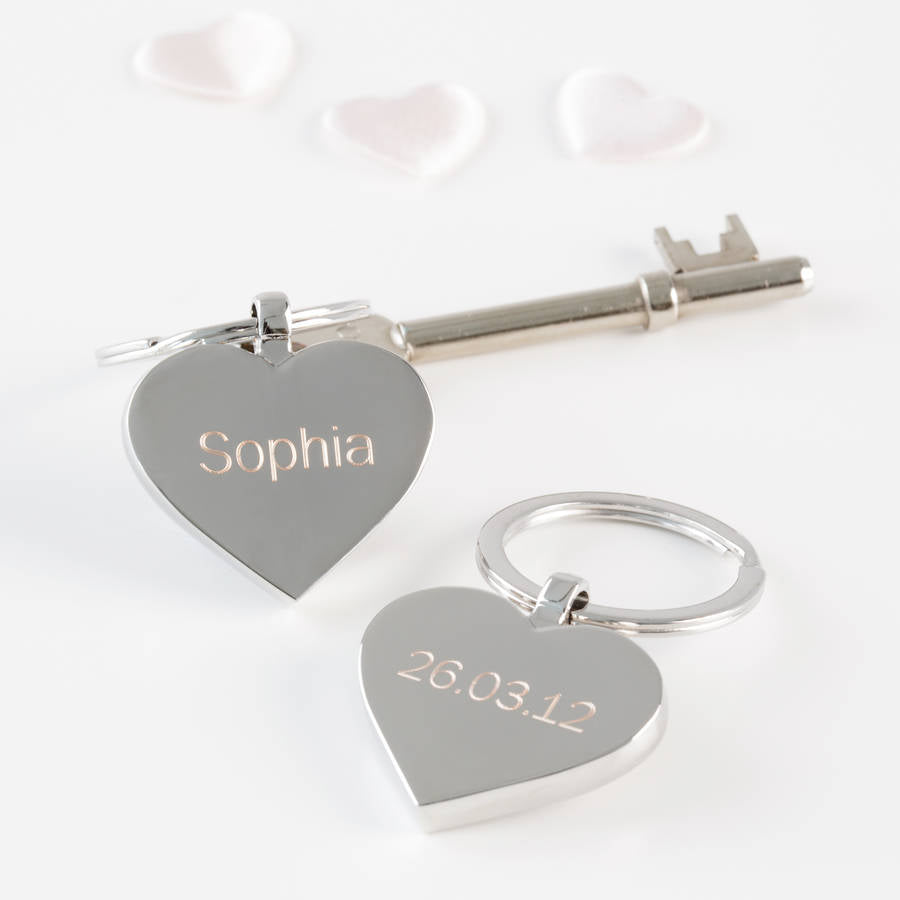 Personalised Engraved Heart Key Ring