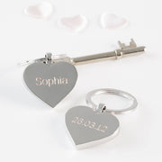 Personalised Engraved Heart Key Ring