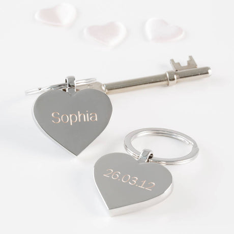 Personalised Engraved Heart Key Ring