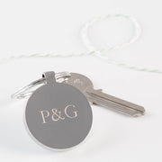 Personalised Engraved Initials Circular Keyring