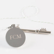 Personalised Engraved Initials Circular Keyring
