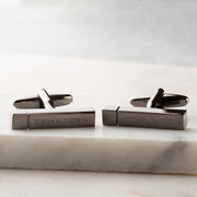 Personalised Engraved Location Bar Cufflinks