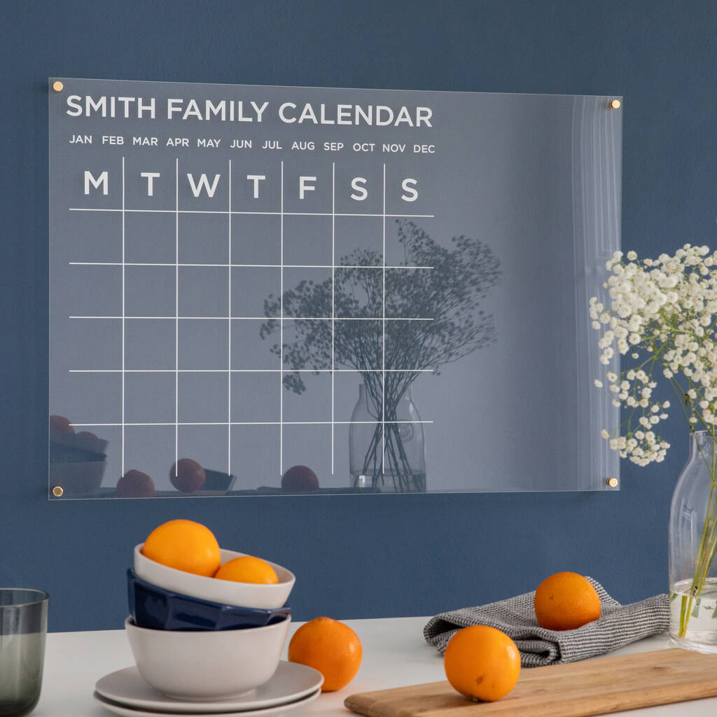 Personalised Family Acrylic Kitchen Planner