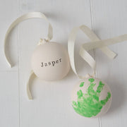 Personalised Hand Print Ceramic Bauble