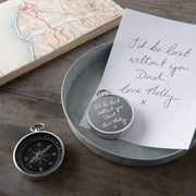 Personalised Handwriting Engraved Father's Day Compass