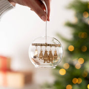 Personalised Penguin Family Glass Dome Bauble