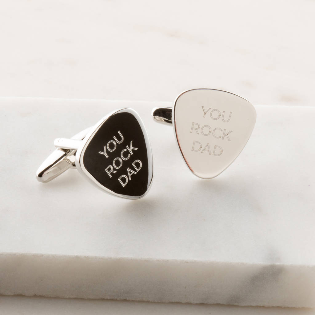 Personalised Plectrum Cufflinks