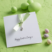 Personalised Rabbit Charm Easter Card