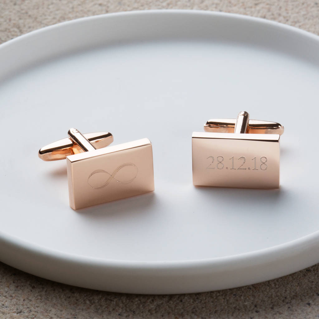 Personalised Rose Gold Infinity Cufflinks