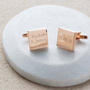 Personalised Rose Gold Wedding Cufflinks