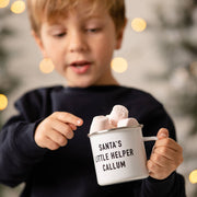 Personalised Santa's Little Helper Enamel Mug