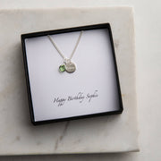 Personalised Swarovski Birthstone And Disc Necklace