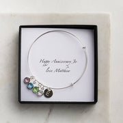 Personalised Swarovski Birthstone And Engraved Bangle